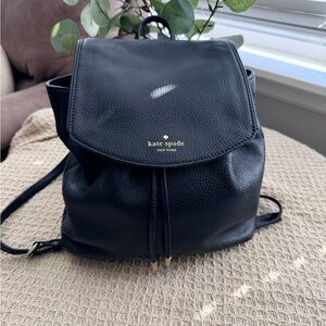 Kate Spade Black Leather Backpack